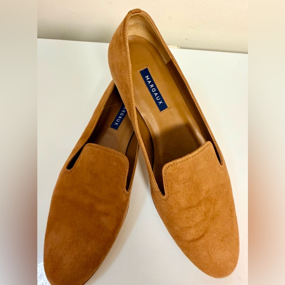 Margaux Suede Loafers in Cognac Brown